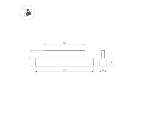 Светильник MAG-ORIENT-FLAT-L235-8W Day4000 (BK, 80 deg, 48V, DALI) 033610 Arlight