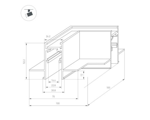 Коннектор угловой MAG-ORIENT-CON-2652-FDW-L90 (BK) 033639 Arlight