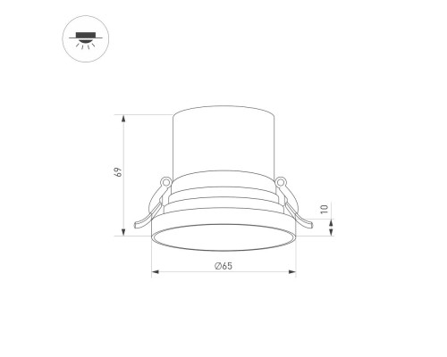 Светильник MS-VOLCANO-BUILT-R65-6W Warm3000 (WH, 38 deg, 230V) 033662 Arlight