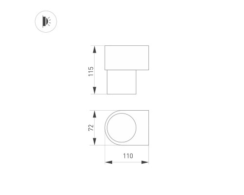 Светильник SP-SPICY-WALL-S115x72-6W Warm3000 (GD, 40 deg) 033685 Arlight Светильник SP-SPICY-WALL-S115x72-6W Warm3000 (GD, 40 deg) 033685 Arlight