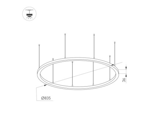 Светильник SP-LINE-HANG-ARC-O3535-D800-65W Warm3000 (BLACK, 230V) 034004(1) Arlight