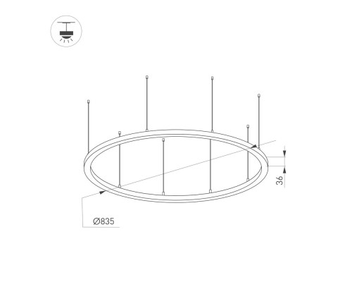 Светильник SP-LINE-HANG-ARC-O3535-D800-65W Day4000 (BLACK, 230V) 034007(2) Arlight