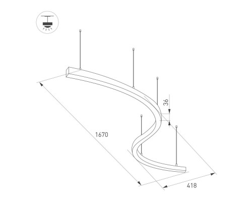 Светильник SP-LINE-HANG ARC-S3535-D800-65W Warm3000 (WHITE, 230V) 034051(1) Arlight