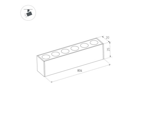 Светильник MAG-DOTS-25-L800-24W Warm3000 (BK, 30 deg, 24V) 034207 Arlight