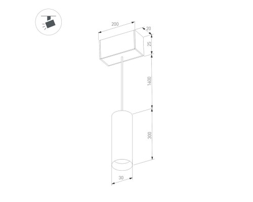 Светильник MAG-SPOT-HANG-25-R30-5W Warm3000 (BK-GD, 45deg, 24V) 034244 Arlight