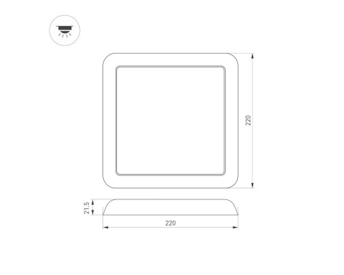 Светильник CL-FIOKK-S220x220-18W Day4000-MIX (WH, 120 deg, 230V) 034471 Arlight