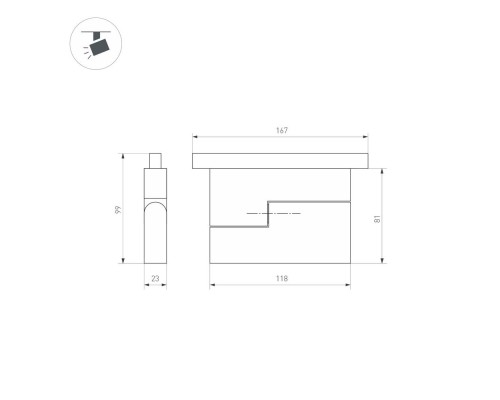 Светильник MAG-ORIENT-FLAT-FOLD-S195-6W Day4000 (BK, 80 deg, 48V) 034657(1) Arlight