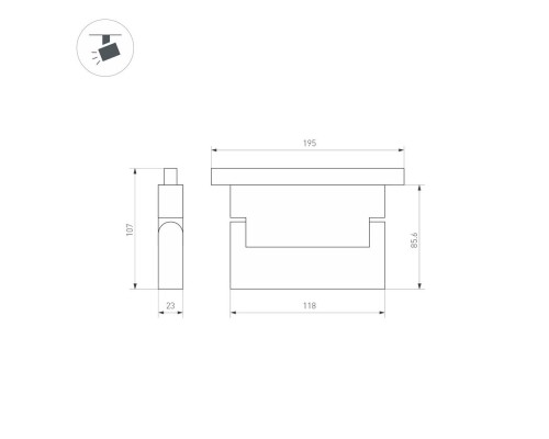 Светильник MAG-ORIENT-FLAT-FOLD-S195-6W Day4000 (BK, 80 deg, 48V) 034657 Arlight