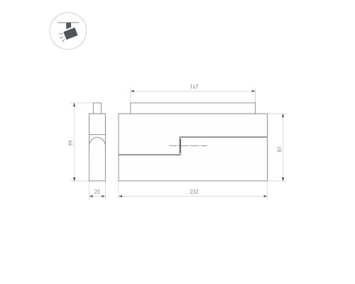 Светильник MAG-ORIENT-FLAT-FOLD-S230-12W Day4000 (BK, 80 deg, 48V, DALI) 034662(1) Arlight