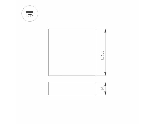 Светильник SP-QUADRO-S500x500-50W Warm3000 (BK, 120 deg, 230V) 034802 Arlight