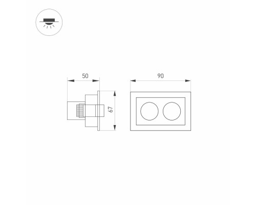 Светильник MS-ORIENT-BUILT-TURN-TC-S67x90-5W Warm3000 (BK-BK, 30 deg, 230V) 034876 Arlight