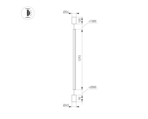 Светильник SP-TABOO-FLOOR-S1300-14W Day4000 (BK, 90 deg, 230V) 035322 Arlight