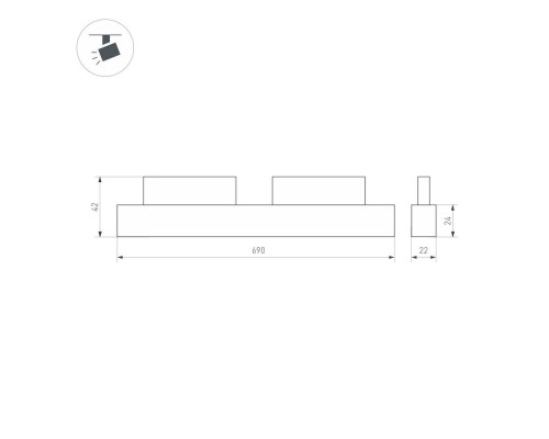 Светильник MAG-ORIENT-FLAT-L690-24W Day4000 (BK, 80 deg, 48V, DALI) 035568 Arlight