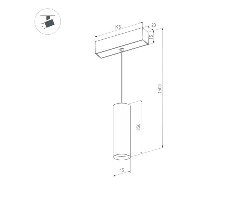 Светильник MAG-ORIENT-SPOT-HANG-R45-12W Day4000 (BK, 24 deg, 48V, DALI) 035712 Arlight