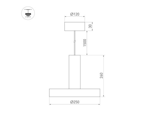 Светильник SP-ERIC-R250-8W Warm3000 (WH, 120 deg, 230V) 035924 Arlight