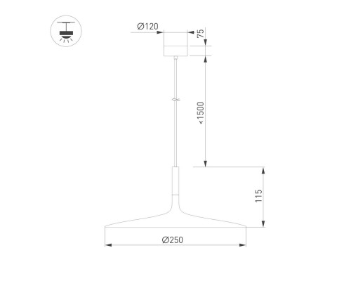 Светильник SP-FIORE-R250-8W Warm3000 (BK, 120 deg, 230V) 035997 Arlight