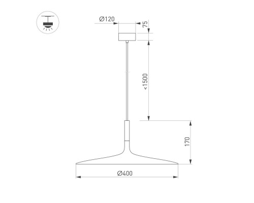 Светильник SP-FIORE-R400-13W Warm3000 (BK, 120 deg, 230V) 036001 Arlight