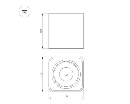 Светильник SP-CUBUS-S100x100-8W Warm3000 (BK, 45 deg, 230V) 036052 Arlight