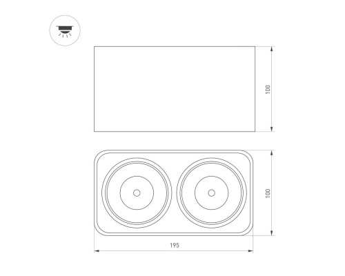 Светильник SP-CUBUS-S195x100-2x8W Warm3000 (WH, 45 deg, 230V) 036058 Arlight