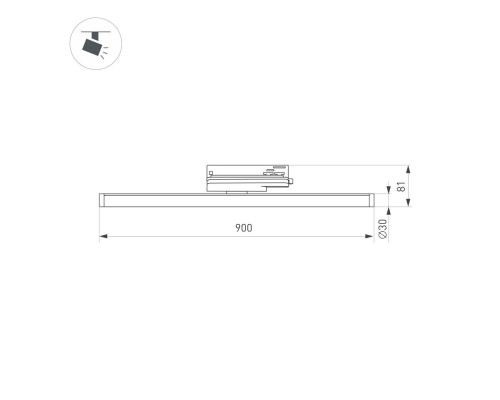 Светильник LGD-TUBE-TURN-4TR-L900-30W Warm3000 (WH, 180 deg, 230V) 036293 Arlight