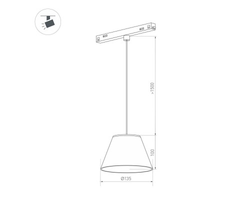 Светильник MAG-ORIENT-OLLAS-HANG-5W Day4000 (BK-GR, 80 deg, 48V) 036386 Arlight