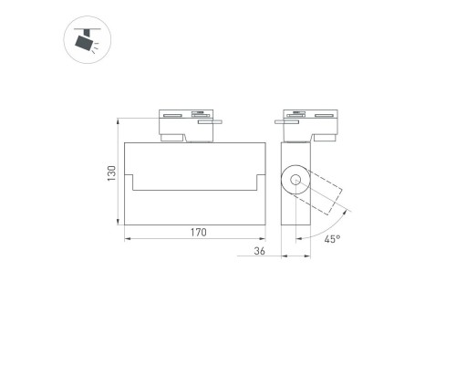Светильник LGD-LOFT-TRACK-2TR-S170-10W Warm3000 (BK, 24 deg, 230V) 036469 Arlight Светильник LGD-LOFT-TRACK-2TR-S170-10W Warm3000 (BK, 24 deg, 230V) 036469 Arlight