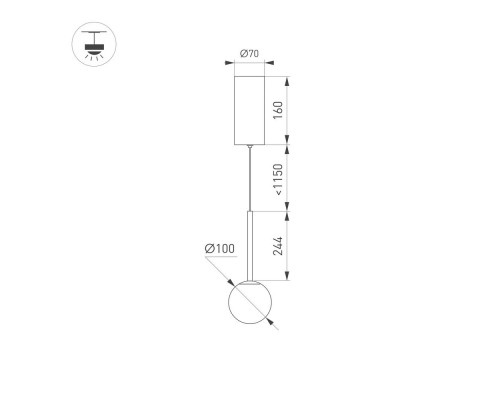 Светильник SP-BEADS-HANG-T-R100-8W Day4000 (BK, 180 deg, 230V) 036521 Arlight Светильник SP-BEADS-HANG-T-R100-8W Day4000 (BK, 180 deg, 230V) 036521 Arlight