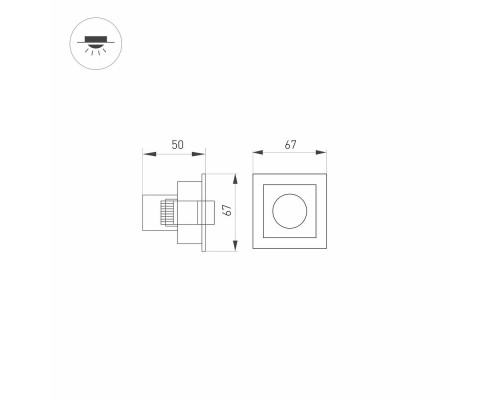 Светильник MS-ORIENT-BUILT-TURN-TC-S67x67-3W Warm3000 (BK-BK, 30 deg, 230V) 037206 Arlight