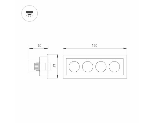 Светильник MS-ORIENT-BUILT-TURN-TC-S67x150-10W Day4000 (BK-BK, 30 deg, 230V) 037209 Arlight