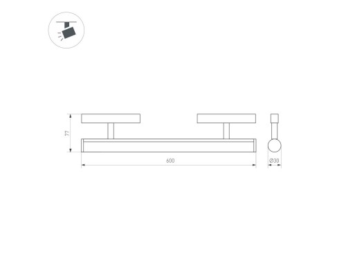 Светильник MAG-ORIENT-TUBE-CORNER-L600-20W Day4000 (BK, 180 deg, 48V) 037348 Arlight