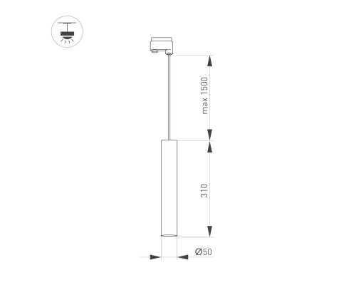 Светильник LGD-PIPE-TRACK-HANG-4TR-R50-9W Warm3000 (WH, 40 deg, 230V) 037425 Arlight