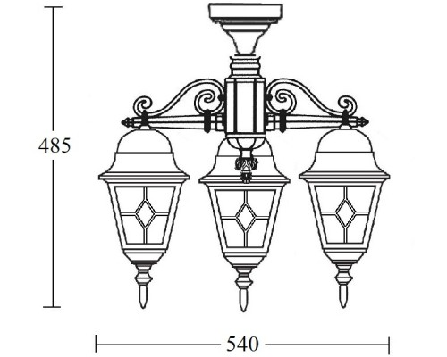 Потолочный светильник уличный QUADRO M lead GLASS 79970MAlgW/3 Bl Oasis Light