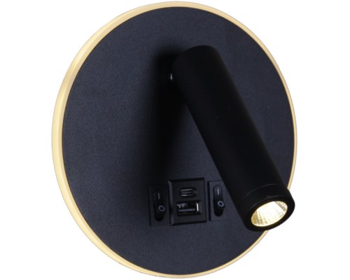 Настенный светильник  86203-9.2-001KT LED12W+USB BK Reluce
