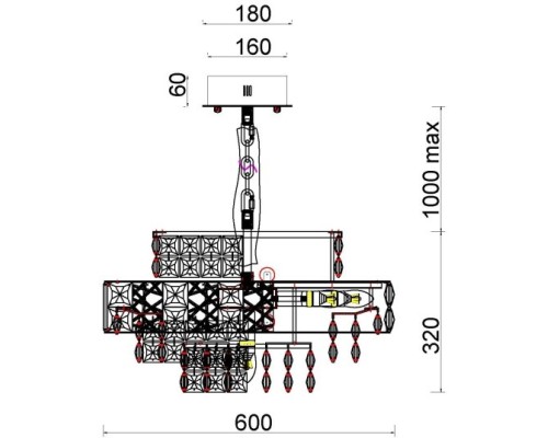 Подвесная люстра Majeste FL1059-16P Fluorite