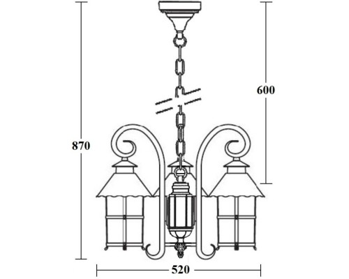 Уличный светильник подвесной CAIOR 1 81570/3/18 Bl Oasis Light