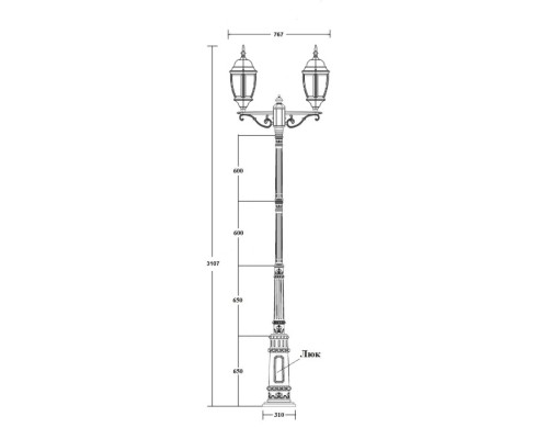 Наземный фонарь ARSENAL L 91210LA 02C E7 Bl Oasis Light