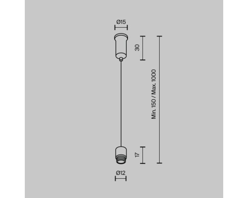 Тросовый подвес Accessories for system Shelf CA028SW-L1000-B Maytoni