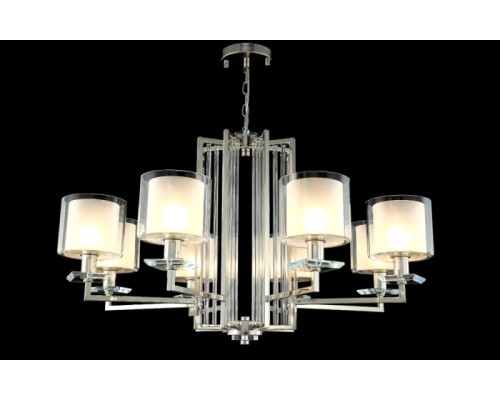 Подвесная люстра Nicolas NICOLAS SP-PL8 NICKEL/WHITE Crystal Lux