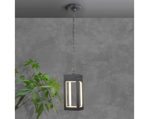 Уличный светильник подвесной Frame 1528 TECHNO LED серый Elektrostandard