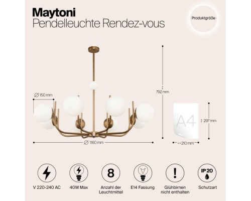 Потолочная люстра Rendez-vous MOD109PL-08BS Maytoni