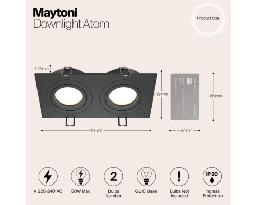Точечный светильник Atom DL024-2-02B Maytoni