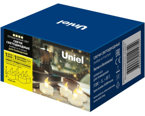 Декоративная свеча  ULD-F070 WARM WHITE TEACANDLE SET4 Uniel