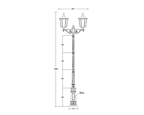 Наземный фонарь ALBORG L 79710LA/Е7 02C Bl Oasis Light