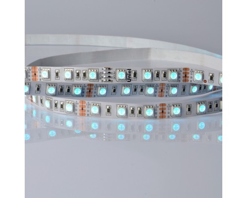 Светодиодная лента  ULS-5050-60LED/m-10mm-IP20-DC24V-14,4W/m-5M-RGB катушка в герметичной упаковке Uniel
