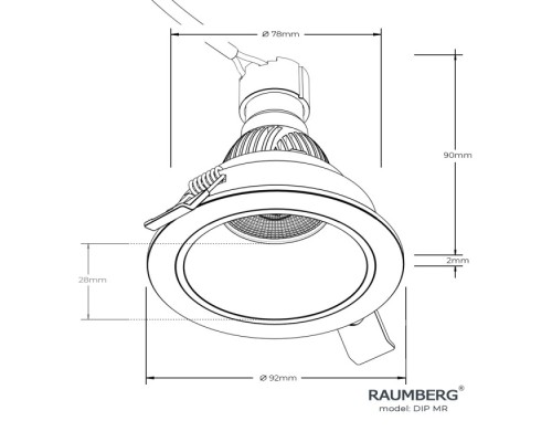 Точечный светильник  DipMRWh/Gd Raumberg
