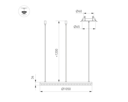 Подвесной светильник DIAMOND 054489 Arlight