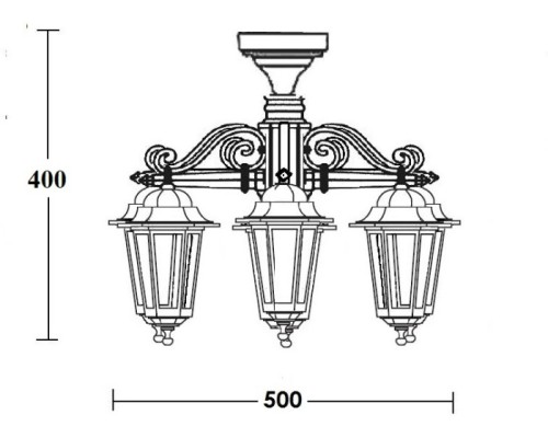 Потолочный светильник уличный PETERSBURG S 79870SA/6/02 Gb Oasis Light