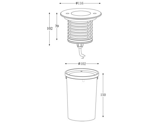 Встраиваемый светильник уличный Build in ground lamp 100133 Deko-Light