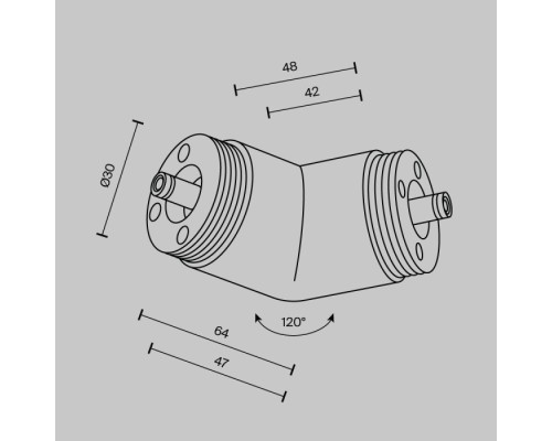 Угловой коннектор Accessories for system Shelf CA018LWC-B Maytoni
