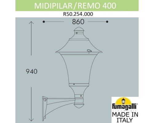 Настенный фонарь уличный Remo R50.254.000.AXH27 Fumagalli